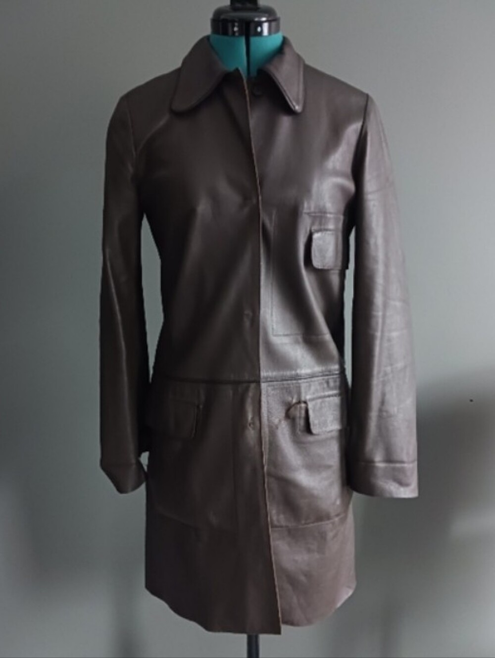 MARNI  Lamb Leather Brown Coat Size 40